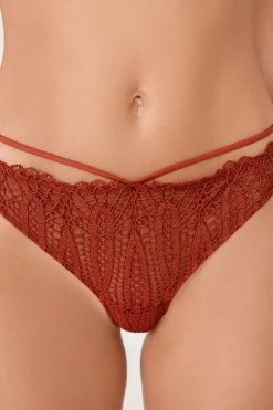 ETAM Tanga|Braguitas Encaje|Tanga de encaje MARR&Oacute;N