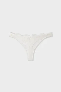 ETAM Tanga|Braguitas Novias|Tanga de encaje ECRU