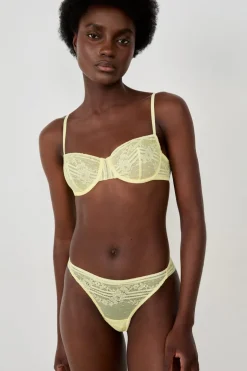 ETAM Tanga Brasileño|Braguitas Encaje|Tanga de encaje AMARILLO P&Aacute;LIDO
