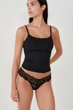 ETAM Braguitas Encaje|Tanga Brasileño|Tanga de encaje NEGRO