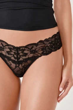 ETAM Braguitas Encaje|Tanga Brasileño|Tanga de encaje NEGRO