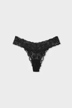ETAM Braguitas Encaje|Tanga Brasileño|Tanga de encaje NEGRO
