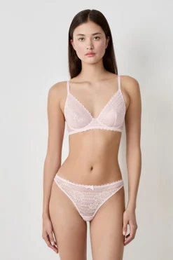 ETAM Braguitas Encaje|Tanga Brasileño|Tanga de encaje ROSA CLARO