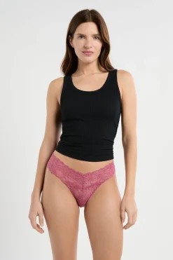 ETAM Braguitas Encaje|Tanga Brasileño|Tanga de encaje BLUSH