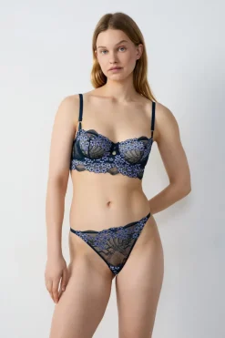 ETAM Tanga Brasileño|Tanga de encaje AZUL NOCHE