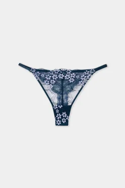 ETAM Tanga Brasileño|Tanga de encaje AZUL NOCHE