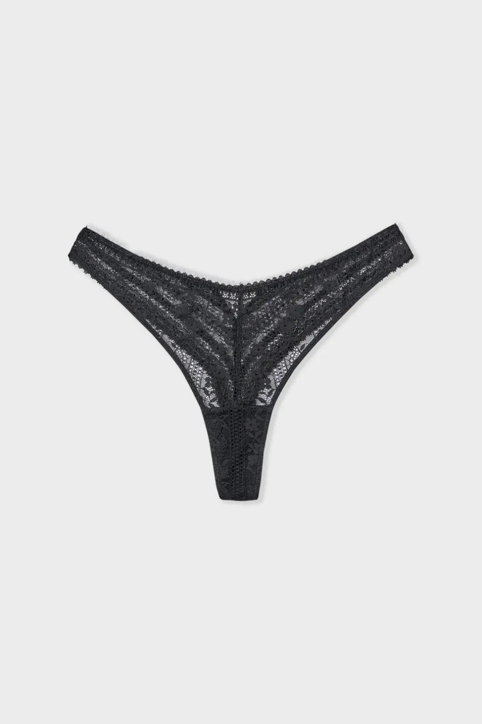 ETAM Braguitas Encaje|Tanga Brasileño|Tanga de encaje NEGRO