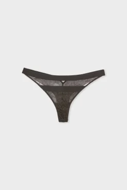 ETAM Braguitas Encaje|Novedades Braguitas|Tanga de encaje NEGRO