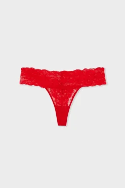 ETAM Braguitas Encaje|Tanga|Tanga de encaje ROJO