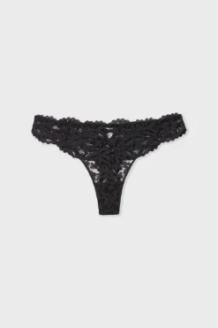 ETAM Braguitas Encaje|Tanga Brasileño|Tanga de encaje NEGRO