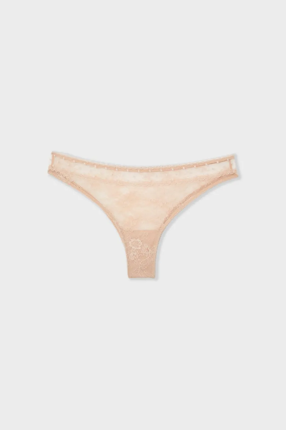 ETAM Tanga Brasileño|Tanga de encaje rosa nude