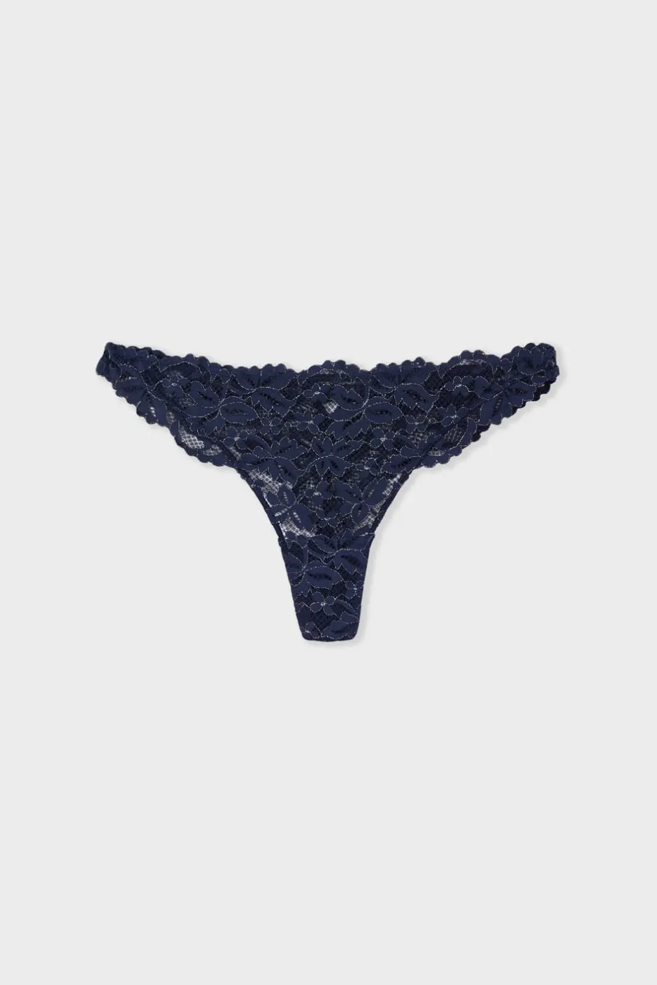 ETAM Braguitas Encaje|Tanga Brasileño|Tanga de encaje AZUL NOCHE