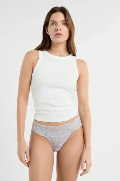 ETAM Braguitas Encaje|Tanga|Tanga de encaje AZUL