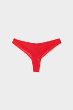 ETAM Braguitas Sexy|Braguitas Encaje|Tanga de encaje ROJO