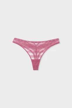 ETAM Braguitas Encaje|Tanga Brasileño|Tanga de encaje BLUSH
