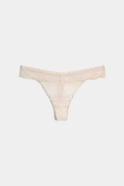 ETAM Tanga|Braguitas Encaje|Tanga de encaje ROSA PÁLIDO