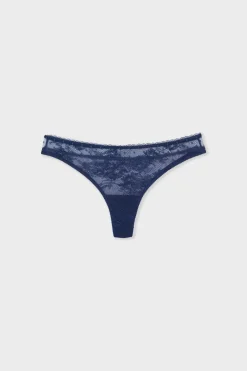 ETAM Tanga Brasileño|Tanga de encaje marino