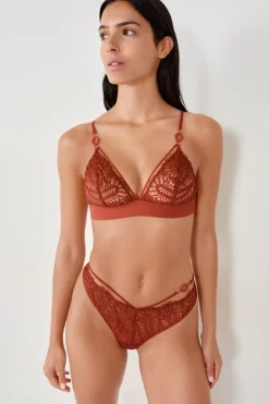 ETAM Braguitas Encaje|Tanga Brasileño|Tanga de encaje MARR&Oacute;N