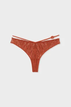 ETAM Braguitas Encaje|Tanga Brasileño|Tanga de encaje MARR&Oacute;N