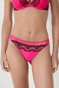 ETAM Braguitas Encaje|Tanga Brasileño|Tanga de encaje PETUNIA
