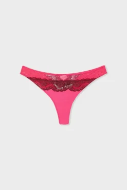 ETAM Braguitas Encaje|Tanga Brasileño|Tanga de encaje PETUNIA