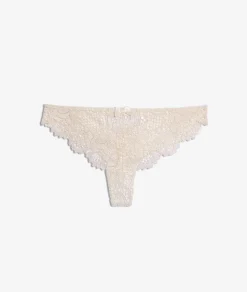 ETAM Braguitas Encaje|Tanga Brasileño|Tanga de encaje brillante CRUDO