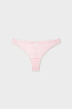 ETAM Tanga Brasileño|Tanga de encaje con motivos de corazones ROSA