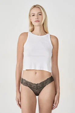 ETAM Braguitas Encaje|Tanga Brasileño|Tanga de encaje tejid brillante O