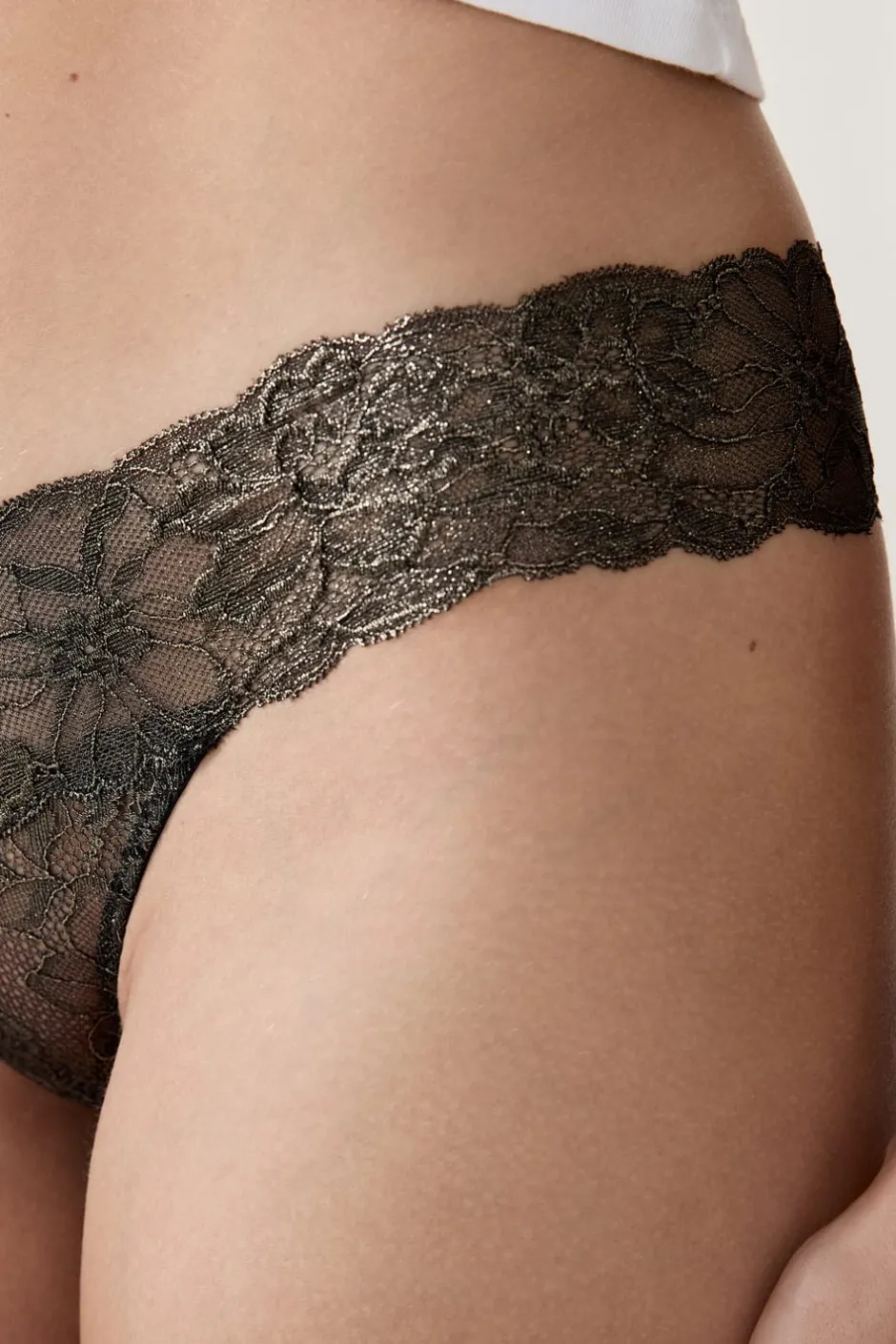 ETAM Braguitas Encaje|Tanga Brasileño|Tanga de encaje tejid brillante O