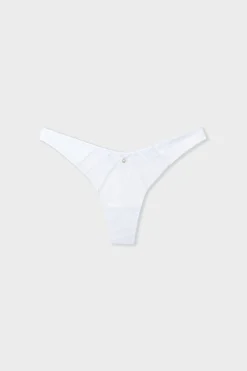 ETAM Braguitas Encaje|Tanga|Tanga de encaje y satén BLANCO