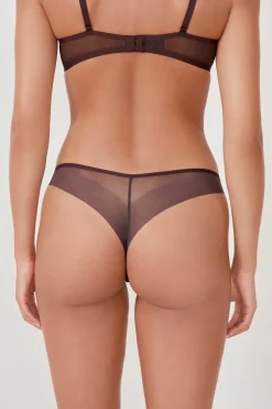 ETAM Braguitas Invisibles|Braguitas Novias|Tanga de malla CHOCOLATE