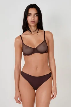 ETAM Braguitas Invisibles|Braguitas Novias|Tanga de malla CHOCOLATE