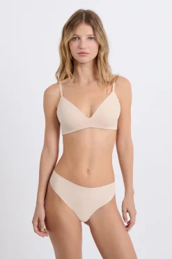 ETAM Braguitas Invisibles|Tanga|Tanga de microfibra BLANCO ROTO
