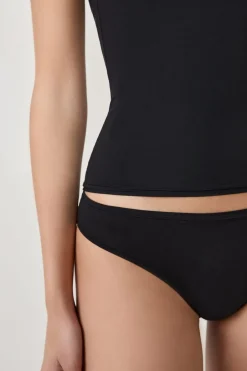 ETAM Braguitas Invisibles|Tanga Brasileño|Tanga de microfibra NEGRO