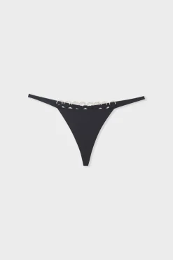 ETAM Tanga|Tanga de microfibra NEGRO