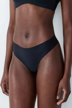 ETAM Braguitas Invisibles|Tanga|Tanga de microfibra NEGRO