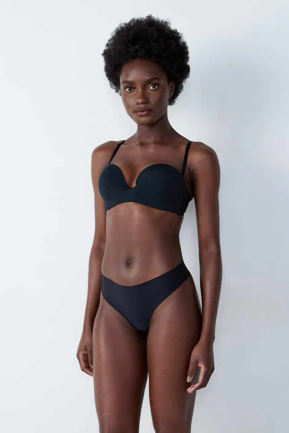 ETAM Braguitas Invisibles|Tanga|Tanga de microfibra NEGRO