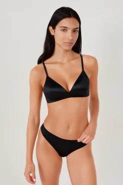 ETAM Braguitas Invisibles|Tanga Brasileño|Tanga de microfibra NEGRO