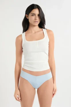 ETAM Tanga Brasileño|Braguitas Party|Tanga de microfibra AZUL CIELO
