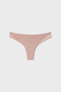 ETAM Braguitas Invisibles|Tanga Brasileño|Tanga de microfibra satinada TOPO