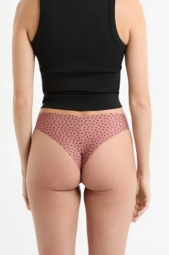 ETAM Tanga Brasileño|Braguitas Party|Tanga de microfibra sin costuras con motivos de corazones MARR&Oacute;N
