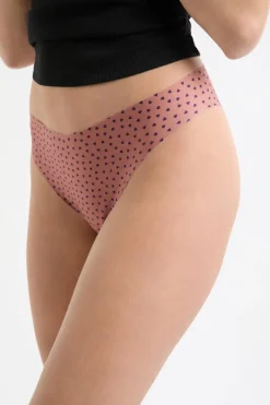 ETAM Tanga Brasileño|Braguitas Party|Tanga de microfibra sin costuras con motivos de corazones MARR&Oacute;N