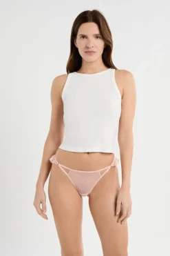 ETAM Braguitas Sexy|Tanga|Tanga de tul ROSA EMPOLVADO