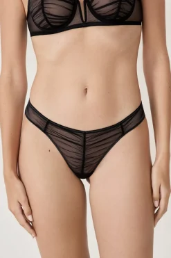 ETAM Tanga Brasileño|Novedades Braguitas|Tanga de tul NEGRO