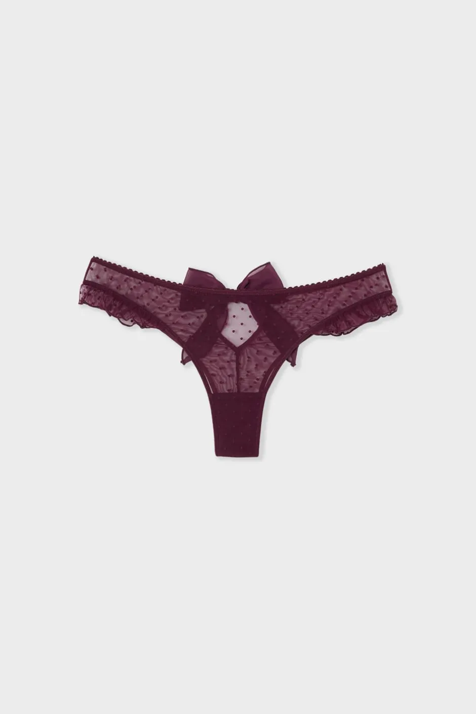 ETAM Braguitas Sexy|Tanga Brasileño|Tanga de tul MORADO