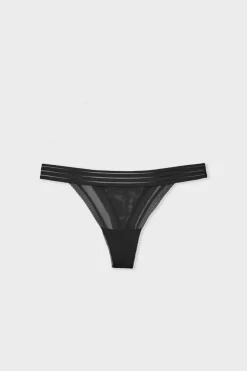 ETAM Tanga|Tanga de tul NEGRO