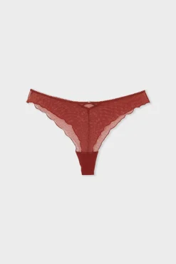 ETAM Tanga Brasileño|Tanga de tul TERRACOTTA