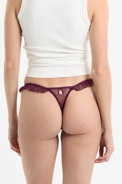ETAM Braguitas Sexy|Tanga|Tanga de tul MORADO