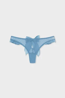 ETAM Braguitas Sexy|Tanga Brasileño|Tanga de tul AZUL CIELO
