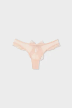 ETAM Braguitas Sexy|Tanga Brasileño|Tanga de tul ROSA EMPOLVADO